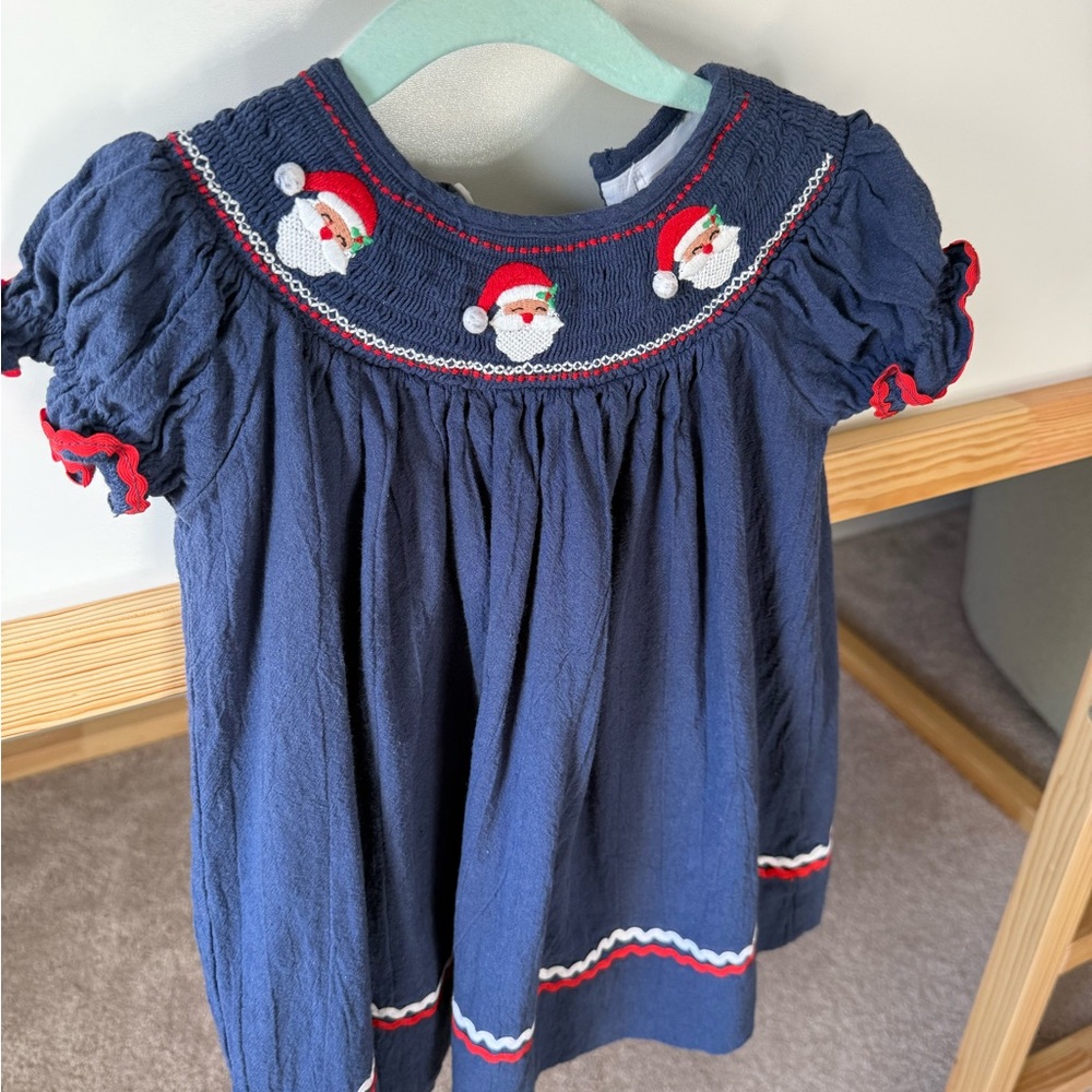 Lil Cactus Christmas smocked Santa dress